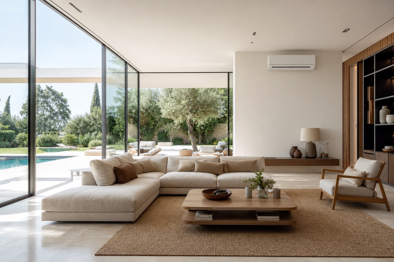 Exemple d’un intérieur confortable équipé d’une climatisation discrète