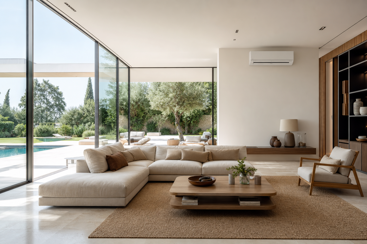 Exemple d’un intérieur confortable équipé d’une climatisation discrète
